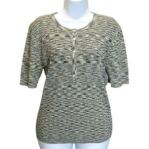 Rails Women's Tops Size L Crew Neck Half Buttoned Knit Sweater